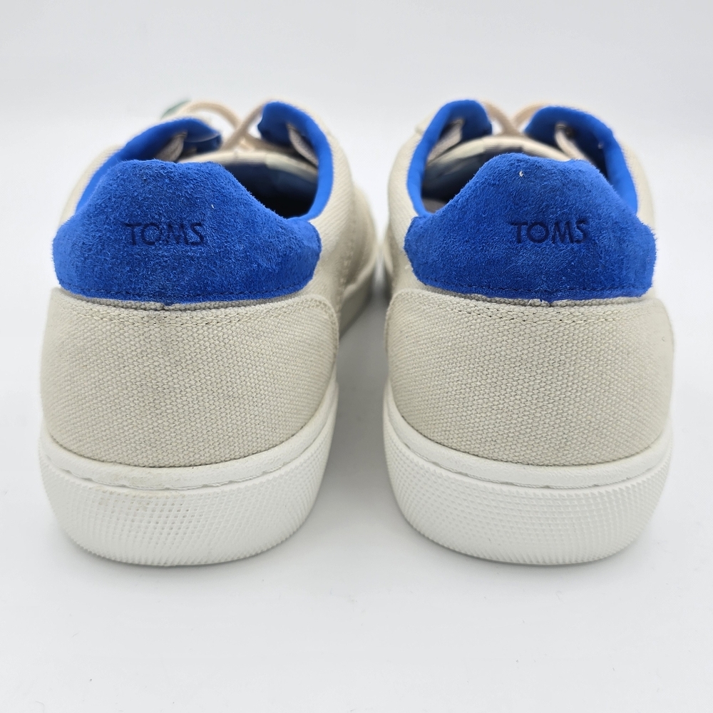NWT TOMS Men's Leandro Brich/Admiral Blue Canvas/Pig Nubuck Lace-up Sneakers, 12 - Picture 8 of 16